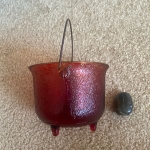 Orange colored cauldron